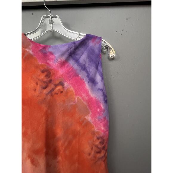 DG Donna Gray Vintage Maxi Dress Sleeveless Womens size 4 Colorful Watercolor - Picture 6 of 8